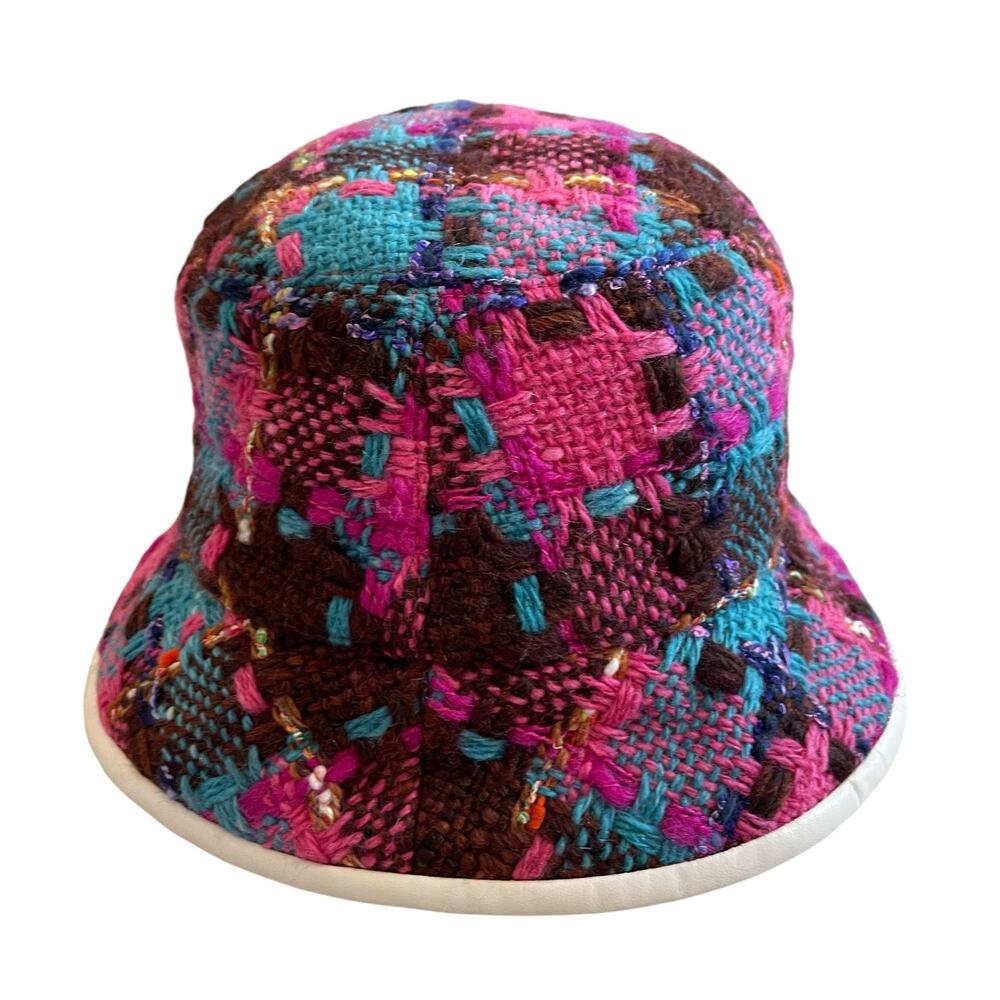 GUCCI GG Elevation Tweed Spicy Check Bucket Hat Cap 728469 Size Medium NEW - Picture 4 of 16